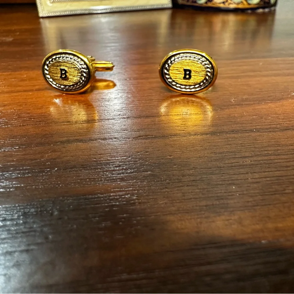 Vintage Bally Gold-Plated Logo Cufflinks – Made in Germany